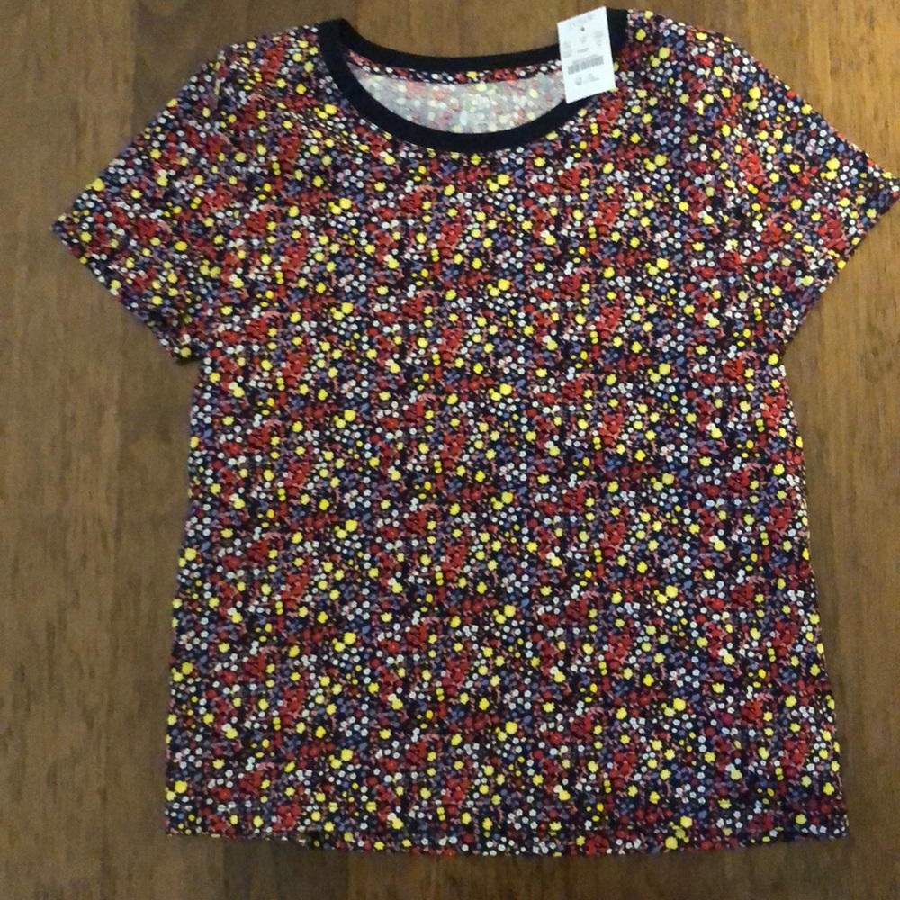 Floral J. Crew Factory T-shirt NWT medium